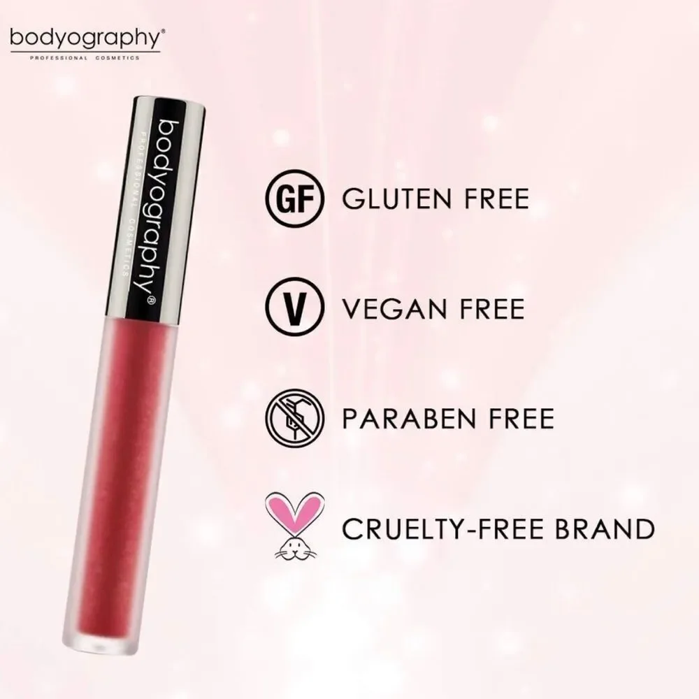 Bodyography Lip Lava Liquid Lipstick - Strawberry Moon/Metallic Red - NIB